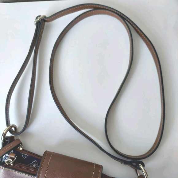 Chaps Ralph Lauren Shoulder Bag Navy Bandana Paisley Print Medium Purse Blue - Picture 11 of 13